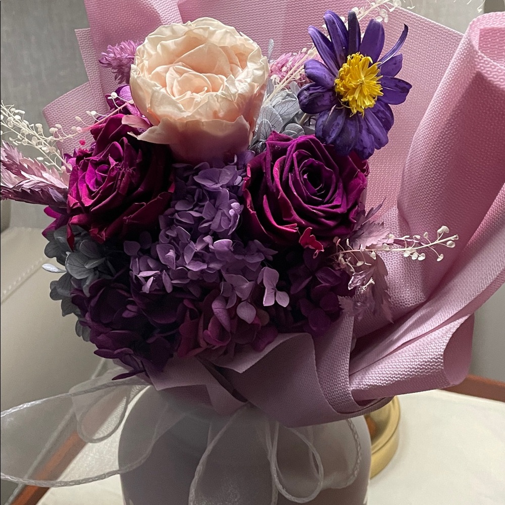 Vibrant Pink and Purple Floral Arrangement